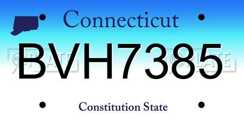 BVH7385 Connecticut License Plate