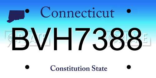 BVH7388 Connecticut License Plate