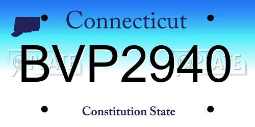 BVP2940 Connecticut License Plate