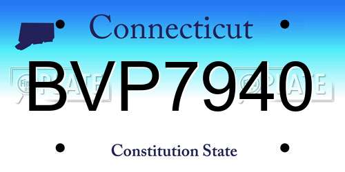 BVP7940 Connecticut License Plate