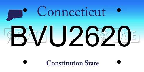 BVU2620 Connecticut License Plate