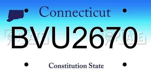 BVU2670 Connecticut License Plate
