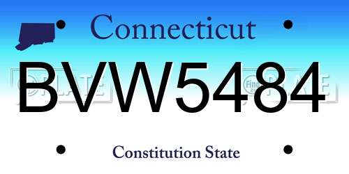 BVW5484 Connecticut License Plate