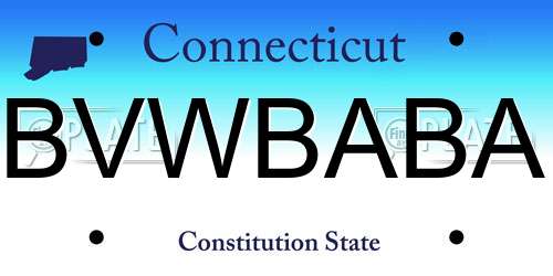 BVWBABA Connecticut License Plate