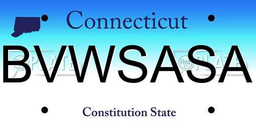 BVWSASA Connecticut License Plate