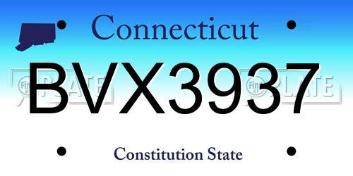 BVX3937 Connecticut License Plate
