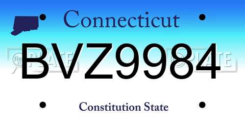 BVZ9984 Connecticut License Plate