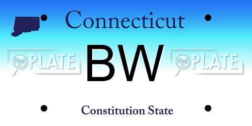 BW Connecticut License Plate