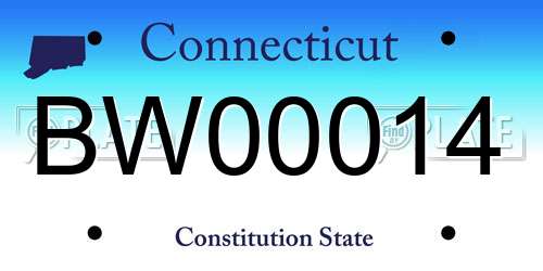BW00014 Connecticut License Plate