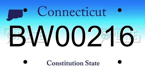 BW00216 Connecticut License Plate