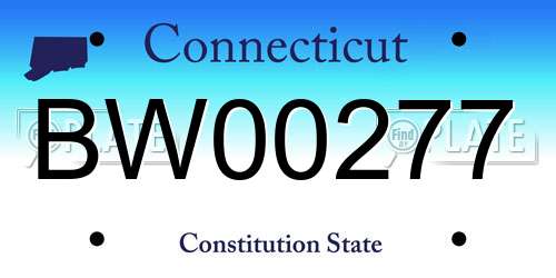 BW00277 Connecticut License Plate