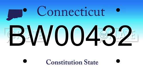 BW00432 Connecticut License Plate