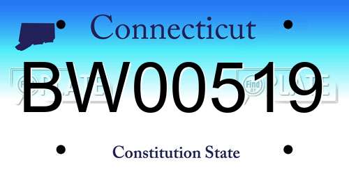 BW00519 Connecticut License Plate
