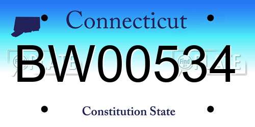 BW00534 Connecticut License Plate