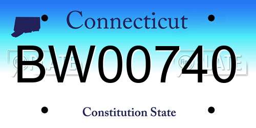 BW00740 Connecticut License Plate