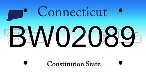 BW02089 Connecticut License Plate