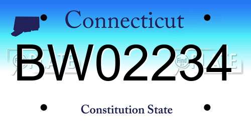 BW02234 Connecticut License Plate