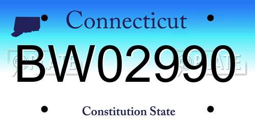 BW02990 Connecticut License Plate