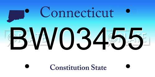 BW03455 Connecticut License Plate