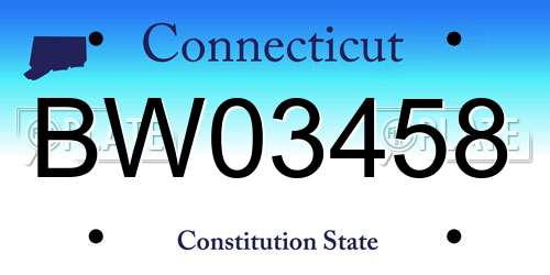BW03458 Connecticut License Plate