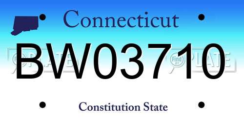 BW03710 Connecticut License Plate