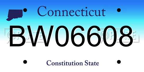 BW06608 Connecticut License Plate