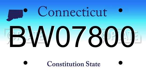 BW07800 Connecticut License Plate