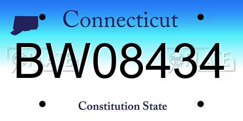 BW08434 Connecticut License Plate