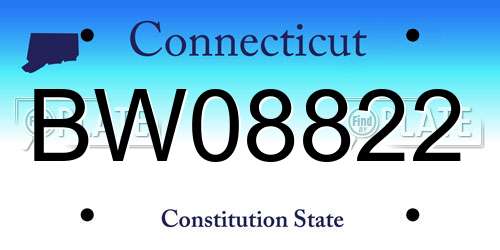 BW08822 Connecticut License Plate