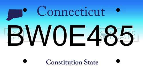 BW0E485 Connecticut License Plate