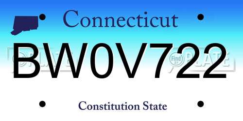 BW0V722 Connecticut License Plate