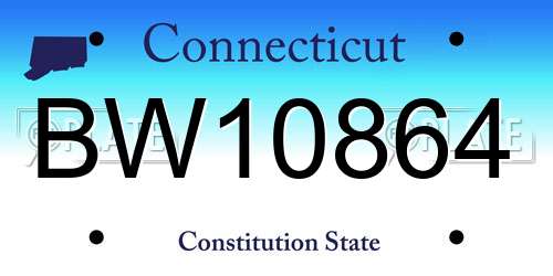 BW10864 Connecticut License Plate