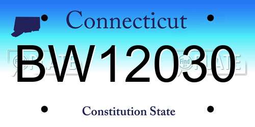 BW12030 Connecticut License Plate