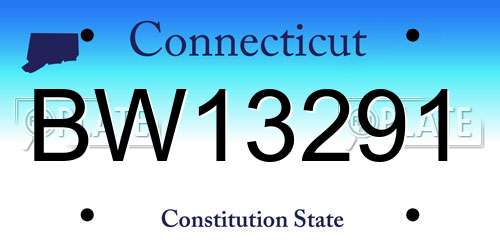 BW13291 Connecticut License Plate