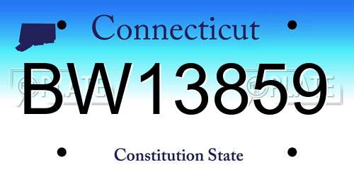 BW13859 Connecticut License Plate