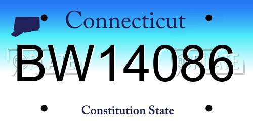 BW14086 Connecticut License Plate