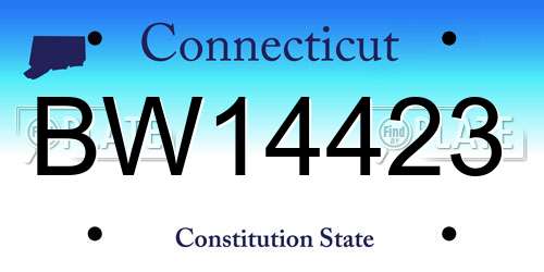 BW14423 Connecticut License Plate