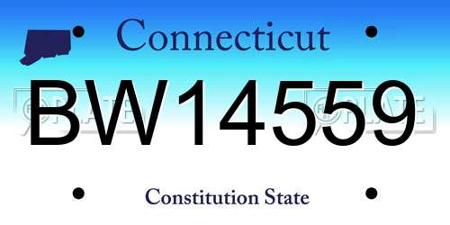 BW14559 Connecticut License Plate