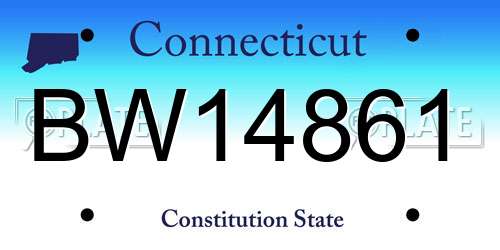 BW14861 Connecticut License Plate
