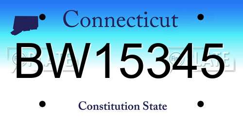 BW15345 Connecticut License Plate
