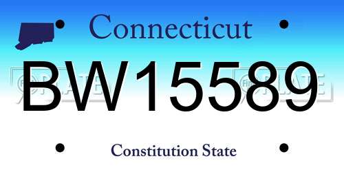 BW15589 Connecticut License Plate