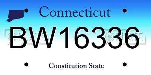 BW16336 Connecticut License Plate