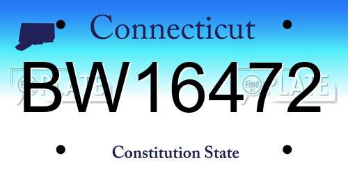 BW16472 Connecticut License Plate