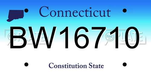 BW16710 Connecticut License Plate