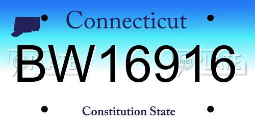 BW16916 Connecticut License Plate