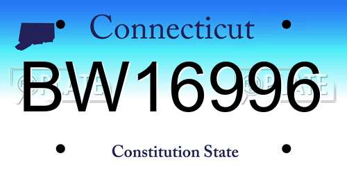 BW16996 Connecticut License Plate