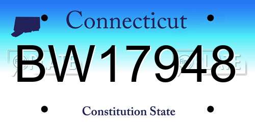 BW17948 Connecticut License Plate