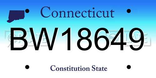 BW18649 Connecticut License Plate