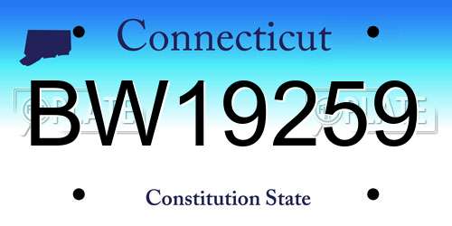 BW19259 Connecticut License Plate