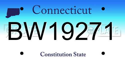 BW19271 Connecticut License Plate